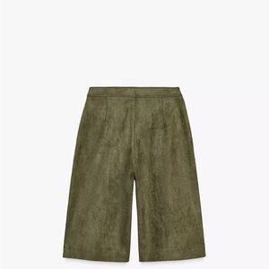 Zara Olive Green suede Shorts